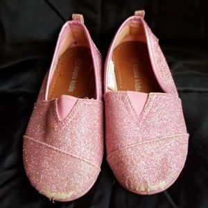 Pink Glitter Slip on Shoes